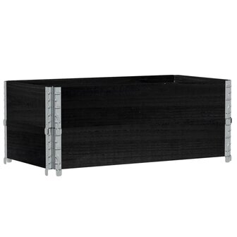 Palletopzetranden 2 st 100x50 cm massief grenenhout zwart 2