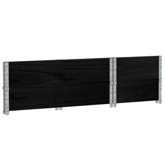 Palletopzetranden 2 st 100x50 cm massief grenenhout zwart 6