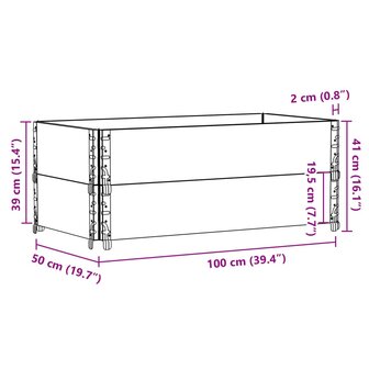 Palletopzetranden 2 st 100x50 cm massief grenenhout zwart 8