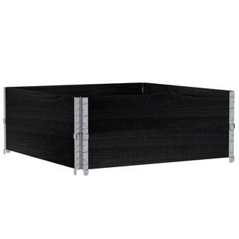 Palletopzetranden 2 st 100x100 cm massief grenenhout zwart 5