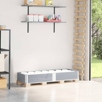Palletopzetrand 150x50 cm massief grenenhout grijs 1