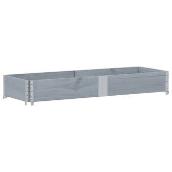 Palletopzetrand 150x50 cm massief grenenhout grijs 2