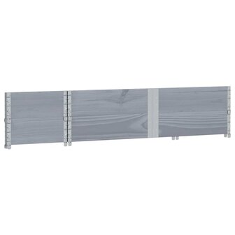 Palletopzetranden 2 st 150x50 cm massief grenenhout grijs 4