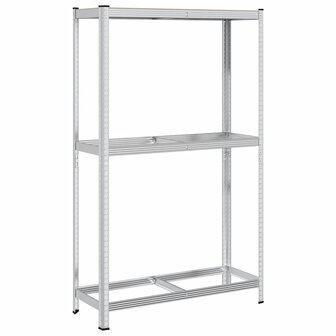 Bandenrek 2-laags 110x40x180 cm staal&amp;bewerkt hout zilverkleur 2