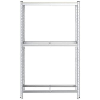 Bandenrek 2-laags 110x40x180 cm staal&amp;bewerkt hout zilverkleur 4
