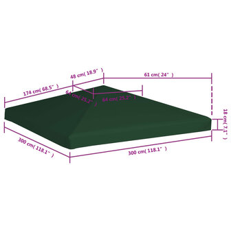 Prieeldak 310 g/m&sup2; 3x3 m groen 6