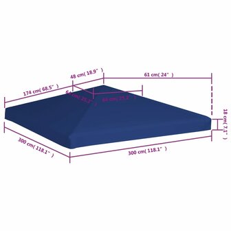 Prieeldak 310 g/m&sup2; 3x3 m blauw 6