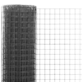 Kippengaas 25x0,5 m staal met PVC coating grijs 3