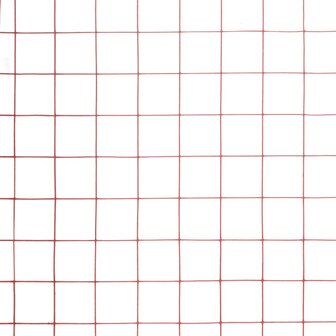 Kippengaas 10x1 m staal met PVC coating rood 4