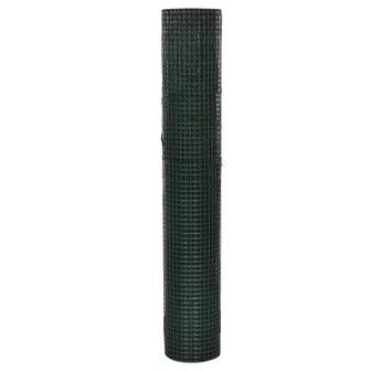Kippengaas 10x1 m gegalvaniseerd staal met PVC-coating groen 2