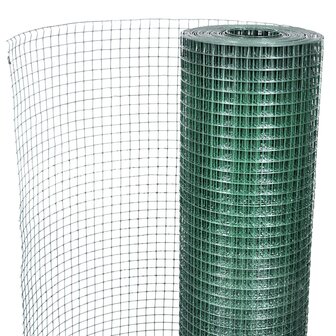 Kippengaas 10x1 m gegalvaniseerd staal met PVC-coating groen 4