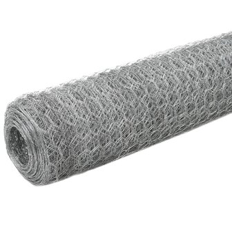 Kippengaas 25x1,5 m gegalvaniseerd staal zilverkleurig 2