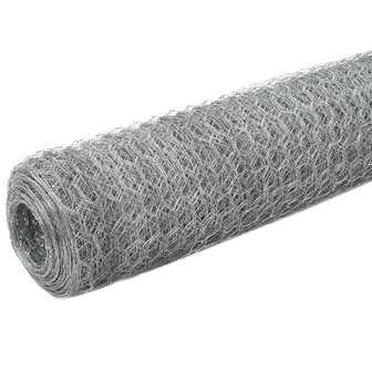 Kippengaas 25x1,5 m gegalvaniseerd staal zilverkleurig 2