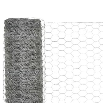 Kippengaas 25x1,5 m gegalvaniseerd staal zilverkleurig 3