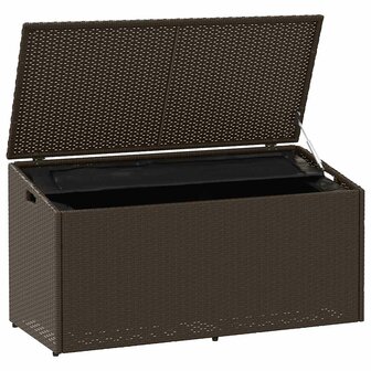 Tuinbox 110x50x58 cm poly rattan bruin 3