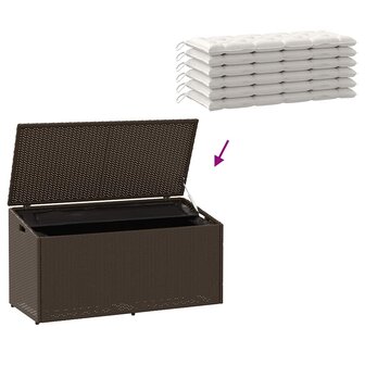 Tuinbox 110x50x58 cm poly rattan bruin 7