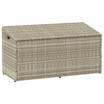 Tuinbox 110x50x58 cm poly rattan lichtgrijs 1