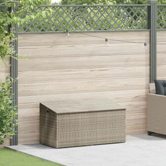Tuinbox 110x50x58 cm poly rattan lichtgrijs 2