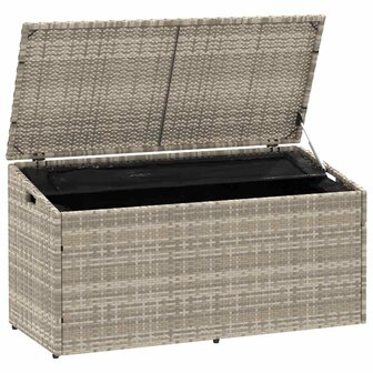 Tuinbox 110x50x58 cm poly rattan lichtgrijs 3