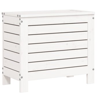 Tuinvoetenbank 62x31,5x52 cm massief grenenhout wit 2