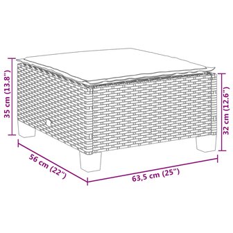 Tuinkruk met kussen 63,5x56x32 cm poly rattan beige 8