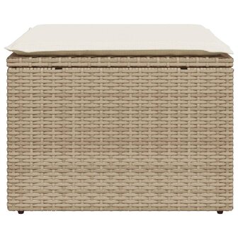 Tuinkruk met kussen 55x55x37 cm poly rattan beige 4