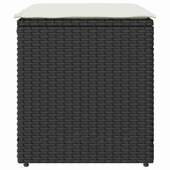 Tuinkrukken met kussens 2 st 40x40x43 cm poly rattan zwart 4