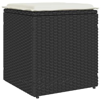 Tuinkrukken met kussens 2 st 40x40x43 cm poly rattan zwart 5