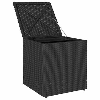 Tuinkrukken met kussens 2 st 40x40x43 cm poly rattan zwart 6
