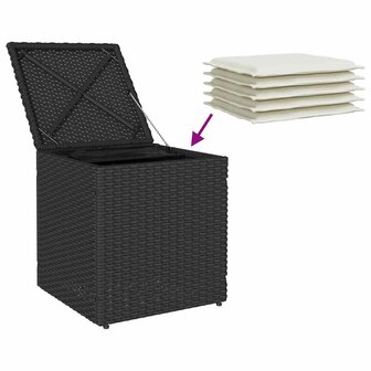 Tuinkrukken met kussens 2 st 40x40x43 cm poly rattan zwart 9