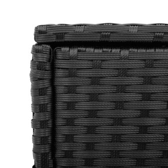 Tuinbijzettafel met glazen blad 58x27,5x55 cm poly rattan zwart 9