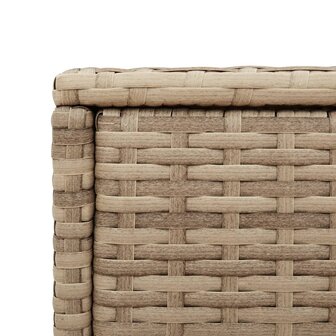 Tuinbijzettafel met glazen blad 58x27,5x55 cm poly rattan beige 9