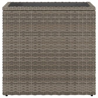 Tuinbijzettafel met glazen blad 58x27,5x55 cm poly rattan grijs 5