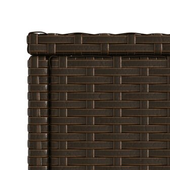 Tuinbijzettafel met glazen blad 58x27,5x55 cm poly rattan bruin 9