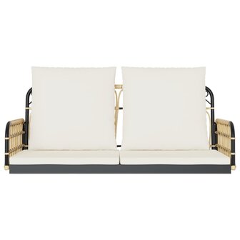Schommelbank met kussens 105x58x38 cm poly rattan en staal 4