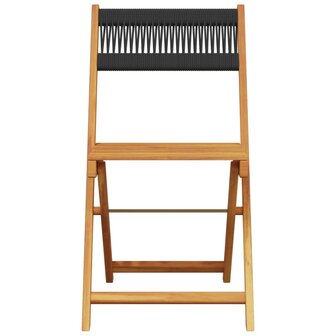 Bistrostoelen 2 st massief acaciahout en touw zwart 5