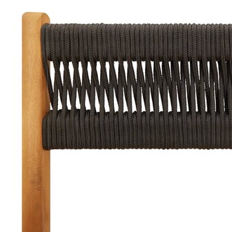Bistrostoelen 2 st massief acaciahout en touw zwart 9