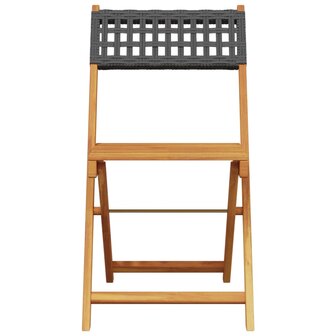 3-delige Bistroset poly rattan en massief hout zwart 6