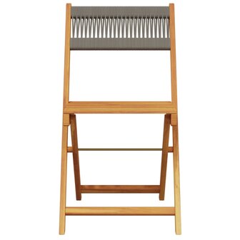 3-delige Bistroset polypropeen en massief hout grijs 6