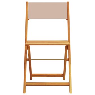 3-delige Bistroset stof en massief hout taupe 6