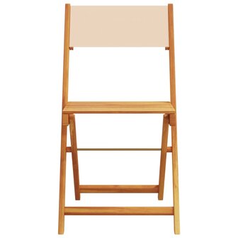 3-delige Bistroset stof en massief hout beige 6