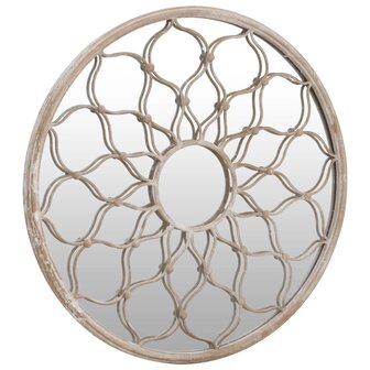 Tuinspiegel rond 60x3 cm ijzer zandkleurig 3