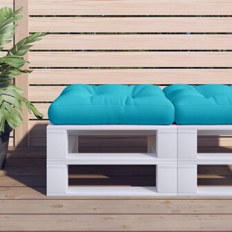 Palletkussen 60x60x12 cm stof turquoise 1