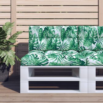 Palletkussen bladpatroon 70x40x12 cm stof 1