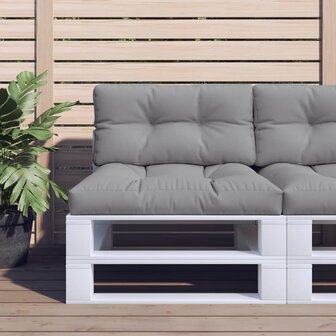 Palletkussen 80x40x12 cm stof grijs 1