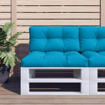 Palletkussen 80x40x12 cm stof lichtblauw 1