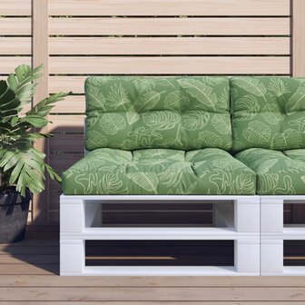 Palletkussen bladpatroon 80x40x12 cm stof 1