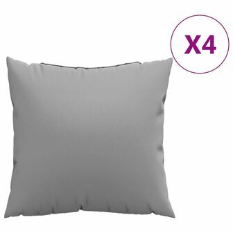 Bankkussens 4 st 60x60 cm stof grijs 2