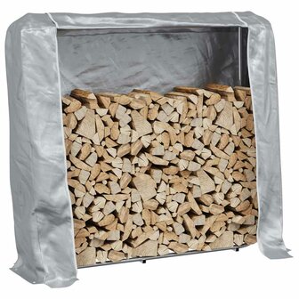 Haardhoutrek met regenhoes 150x25x150 cm gegalvaniseerd staal 1