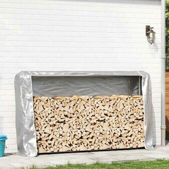 Haardhoutrek met regenhoes 250x25x150 cm gegalvaniseerd staal 3